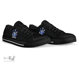 Irish Atkins Coat of Arms Family Crest Ireland Low Top Shoes (Women's/Men's) Black/ White Irish Shoes