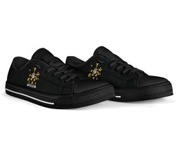 Irish Ashmore Coat of Arms Family Crest Ireland Low Top Shoes (Women's/Men's) Black/ White Irish Shoes