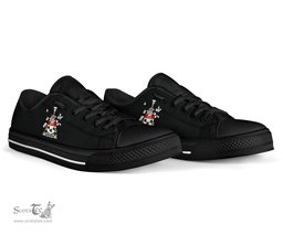 Irish Bateson Coat of Arms Family Crest Ireland Low Top Shoes (Women's/Men's) Black/ White Irish Shoes