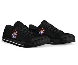 Irish Amory Coat of Arms Family Crest Ireland Low Top Shoes (Women's/Men's) Black/ White Irish Shoes