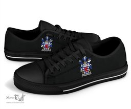 Irish Aldborough Coat of Arms Family Crest Ireland Low Top Shoes (Women's/Men's) Black/ White Irish Shoes
