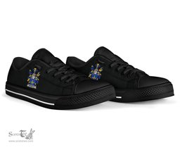 Irish Brinkley Coat of Arms Family Crest Ireland Low Top Shoes (Women's/Men's) Black/ White Irish Shoes