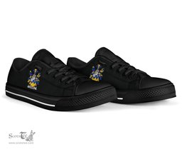 Irish Cramer Coat of Arms Family Crest Ireland Low Top Shoes (Women's/Men's) Black/ White Irish Shoes