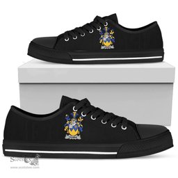 Irish Cramer Coat of Arms Family Crest Ireland Low Top Shoes (Women's/Men's) Black/ White Irish Shoes