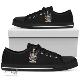 Irish Cox Coat of Arms Family Crest Ireland Low Top Shoes (Women's/Men's) Black/ White Irish Shoes