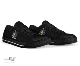 Irish Crofton Coat of Arms Family Crest Ireland Low Top Shoes (Women's/Men's) Black/ White Irish Shoes