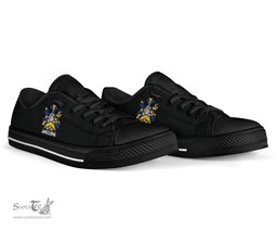 Irish Codd Coat of Arms Family Crest Ireland Low Top Shoes (Women's/Men's) Black/ White Irish Shoes