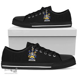 Irish Conran or O'Condron Coat of Arms Family Crest Ireland Low Top Shoes (Women's/Men's) Black/ White Irish Shoes