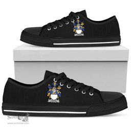 Irish Canton Coat of Arms Family Crest Ireland Low Top Shoes (Women's/Men's) Black/ White Irish Shoes