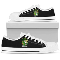 Irish Connor or O'Connor (Sligo) Coat of Arms Family Crest Ireland Low Top Shoes (Women's/Men's) Black/ White Irish Shoes