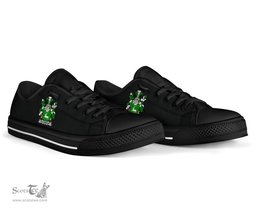 Irish Connor or O'Connor (Corcomroe) Coat of Arms Family Crest Ireland Low Top Shoes (Women's/Men's) Black/ White Irish Shoes