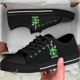 Irish Connor or O'Connor (Corcomroe) Coat of Arms Family Crest Ireland Low Top Shoes (Women's/Men's) Black/ White Irish Shoes