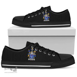 Irish Comerford Coat of Arms Family Crest Ireland Low Top Shoes (Women's/Men's) Black/ White Irish Shoes