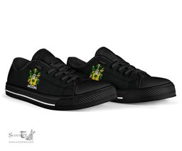 Irish Boyle or O'Boyle Coat of Arms Family Crest Ireland Low Top Shoes (Women's/Men's) Black/ White Irish Shoes