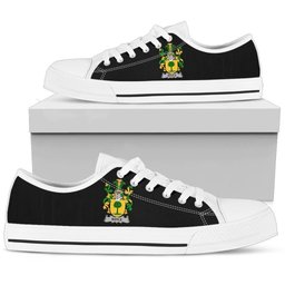 Irish Boyle or O'Boyle Coat of Arms Family Crest Ireland Low Top Shoes (Women's/Men's) Black/ White Irish Shoes