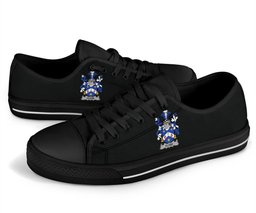 Irish Close Coat of Arms Family Crest Ireland Low Top Shoes (Women's/Men's) Black/ White Irish Shoes