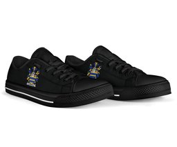 Irish Crehall or O'Crehall Coat of Arms Family Crest Ireland Low Top Shoes (Women's/Men's) Black/ White Irish Shoes