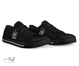 Irish Boyd (of Danson) Coat of Arms Family Crest Ireland Low Top Shoes (Women's/Men's) Black/ White Irish Shoes