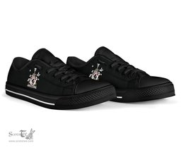 Irish Crean or O'Crean Coat of Arms Family Crest Ireland Low Top Shoes (Women's/Men's) Black/ White Irish Shoes