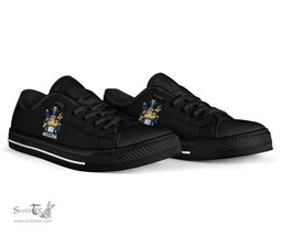Irish Conroy or O'Mulconroy Coat of Arms Family Crest Ireland Low Top Shoes (Women's/Men's) Black/ White Irish Shoes