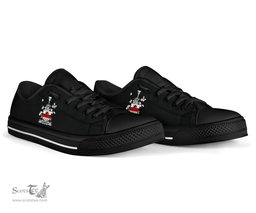 Irish Cornyn or O'Cornyn Coat of Arms Family Crest Ireland Low Top Shoes (Women's/Men's) Black/ White Irish Shoes