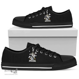 Irish Cuffe Coat of Arms Family Crest Ireland Low Top Shoes (Women's/Men's) Black/ White Irish Shoes