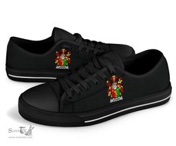 Irish Gaynor or McGaynor Coat of Arms Family Crest Ireland Low Top Shoes (Women's/Men's) Black/ White Irish Shoes