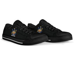 Irish Brosnan or O'Brosnan Coat of Arms Family Crest Ireland Low Top Shoes (Women's/Men's) Black/ White Irish Shoes