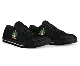 Irish Drury or McDrury Coat of Arms Family Crest Ireland Low Top Shoes (Women's/Men's) Black/ White Irish Shoes