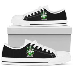 Irish Donohue or O'Donohue Coat of Arms Family Crest Ireland Low Top Shoes (Women's/Men's) Black/ White Irish Shoes