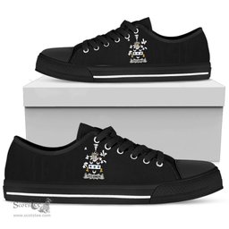 Irish Fitz-Simon Coat of Arms Family Crest Ireland Low Top Shoes (Women's/Men's) Black/ White Irish Shoes