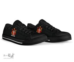 Irish Downey or O'Downey Coat of Arms Family Crest Ireland Low Top Shoes (Women's/Men's) Black/ White Irish Shoes