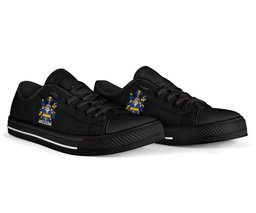 Irish Fergus or O'Fearghus Coat of Arms Family Crest Ireland Low Top Shoes (Women's/Men's) Black/ White Irish Shoes
