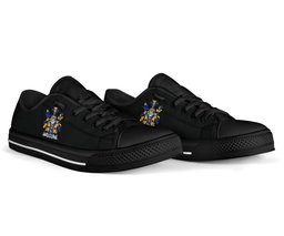 Irish Forde or Consnave Coat of Arms Family Crest Ireland Low Top Shoes (Women's/Men's) Black/ White Irish Shoes