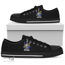 Irish Greer Coat of Arms Family Crest Ireland Low Top Shoes (Women's/Men's) Black/ White Irish Shoes
