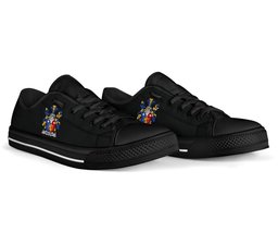 Irish English Coat of Arms Family Crest Ireland Low Top Shoes (Women's/Men's) Black/ White Irish Shoes