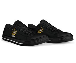 Irish Hames Coat of Arms Family Crest Ireland Low Top Shoes (Women's/Men's) Black/ White Irish Shoes