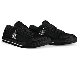Irish Dawney or Dawnay Coat of Arms Family Crest Ireland Low Top Shoes (Women's/Men's) Black/ White Irish Shoes