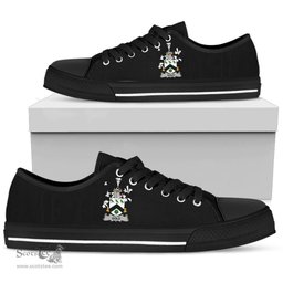 Irish Gold Coat of Arms Family Crest Ireland Low Top Shoes (Women's/Men's) Black/ White Irish Shoes