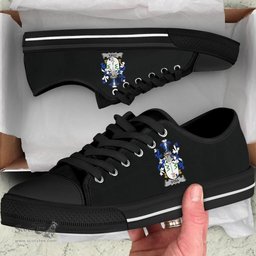 Irish Dea or O'Dea Coat of Arms Family Crest Ireland Low Top Shoes (Women's/Men's) Black/ White Irish Shoes