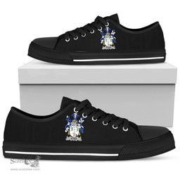 Irish Dea or O'Dea Coat of Arms Family Crest Ireland Low Top Shoes (Women's/Men's) Black/ White Irish Shoes