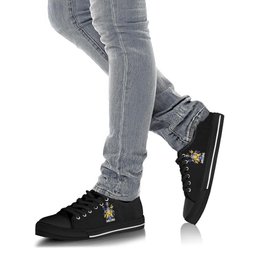 Irish Day Coat of Arms Family Crest Ireland Low Top Shoes (Women's/Men's) Black/ White Irish Shoes