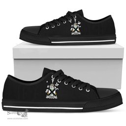 Irish Durkin or O'Durkin Coat of Arms Family Crest Ireland Low Top Shoes (Women's/Men's) Black/ White Irish Shoes