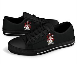 Irish Deasy Coat of Arms Family Crest Ireland Low Top Shoes (Women's/Men's) Black/ White Irish Shoes
