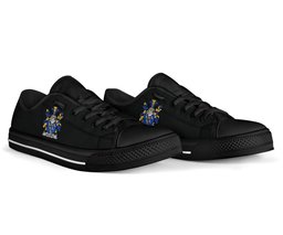 Irish Golding Coat of Arms Family Crest Ireland Low Top Shoes (Women's/Men's) Black/ White Irish Shoes