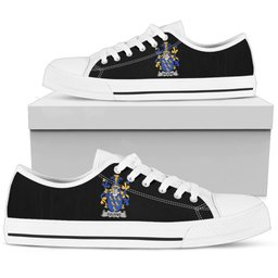 Irish Golding Coat of Arms Family Crest Ireland Low Top Shoes (Women's/Men's) Black/ White Irish Shoes