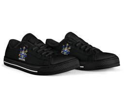 Irish Fearon or O'Fearon Coat of Arms Family Crest Ireland Low Top Shoes (Women's/Men's) Black/ White Irish Shoes