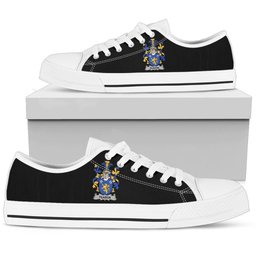 Irish Fearon or O'Fearon Coat of Arms Family Crest Ireland Low Top Shoes (Women's/Men's) Black/ White Irish Shoes