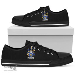Irish Fearon or O'Fearon Coat of Arms Family Crest Ireland Low Top Shoes (Women's/Men's) Black/ White Irish Shoes