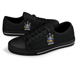 Irish Fennell or O'Fennell Coat of Arms Family Crest Ireland Low Top Shoes (Women's/Men's) Black/ White Irish Shoes